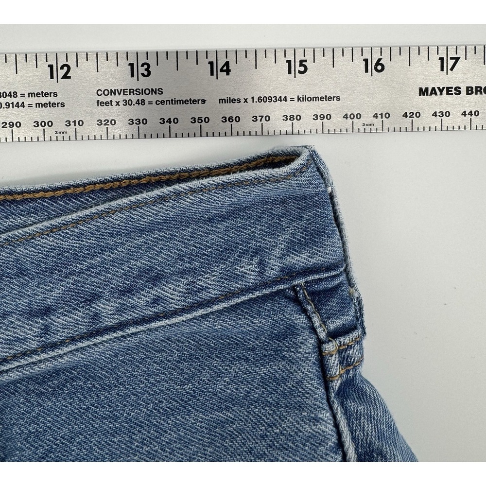 Levi's 501 Women's High Rise Cut Off Blue Denim Shorts Button Fly Size 29W - Picture 10 of 12
